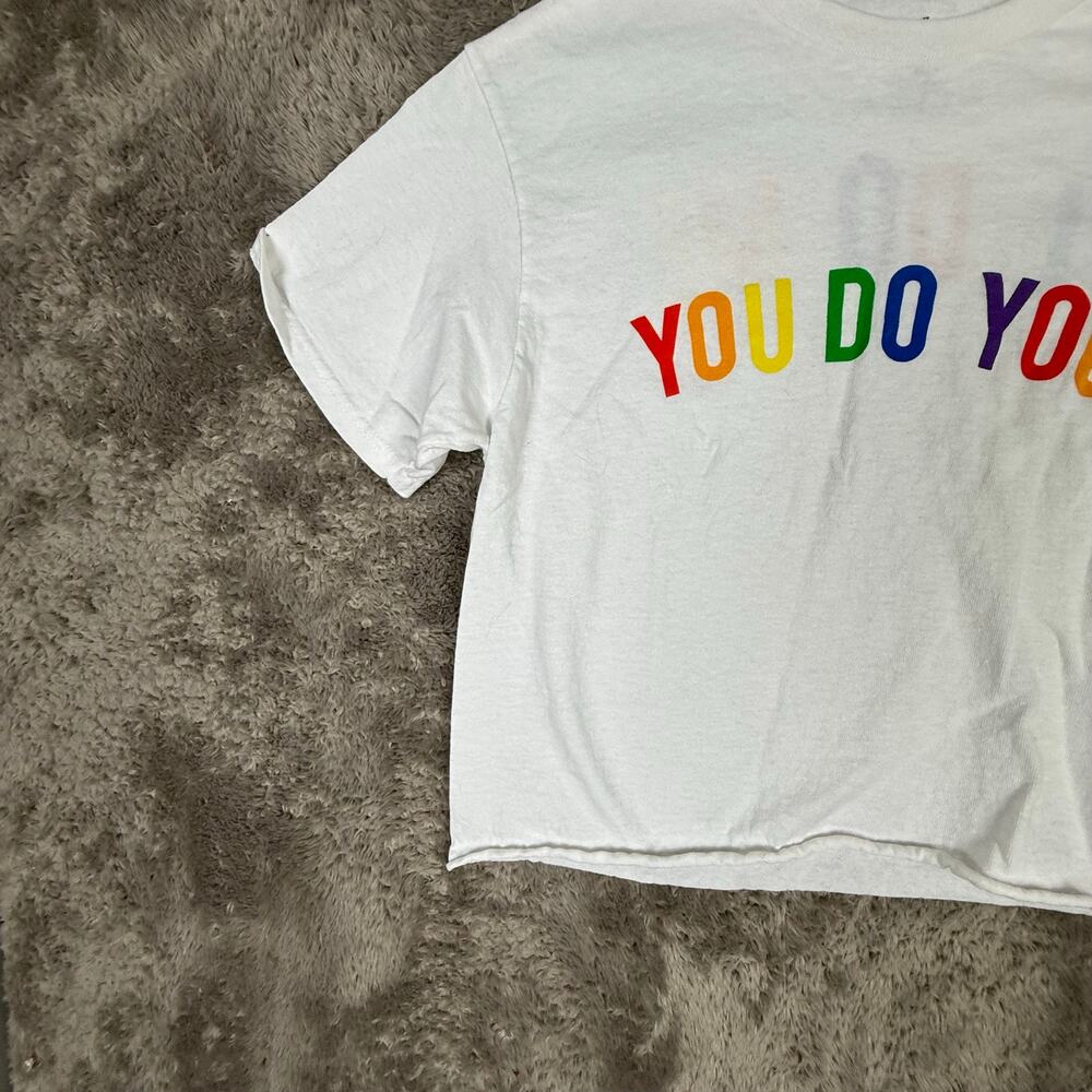 PH Phluid Project Crop Cutoff T Shirt Rainbow Pride Gay S Small You Do I'll Me - Picture 5 of 7